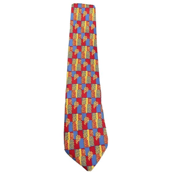 Andre Claude AC Canova Bright Multicolor Geometric Silk Neck Tie Made In‎ France - Picture 1 of 5
